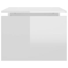 Vidaxl Klubska mizica visok sijaj bela 68x50x38 cm iverna plošča