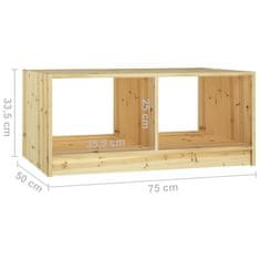 Vidaxl Klubska mizica 75x50x33,5 cm trden les jelke