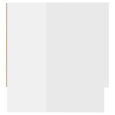 Vidaxl Garderobna omara visok sijaj bela 100x32,5x35 cm iverna pl.