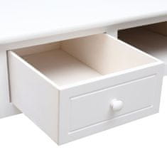 Vidaxl Pisalna miza bela 108x45x76 cm trden les pavlovnije
