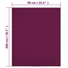 Vidaxl Napenjalna rjuha bordo 90x200 cm bombaž