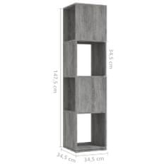 Vidaxl Vrtljiva omarica betonsko siva 34,5x34,5x75,5 cm iverna plošča