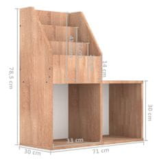 Vidaxl Otroško stojalo za revije sonoma hrast 71x30x78,5 cm inž. les