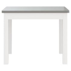 Vidaxl 3-delni komplet otroške mize in stolov bel in siv MDF