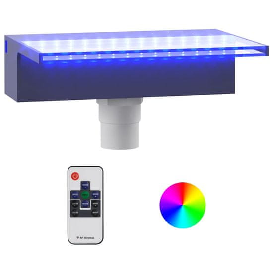 Vidaxl Slap za bazen z RGB LED lučmi akril 30 cm