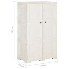 Vidaxl Plastična omara 79x43x125 cm lesen dizajn angora bela