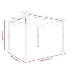 Vidaxl Vrtni paviljon z zložljivo streho 3x3 m antraciten