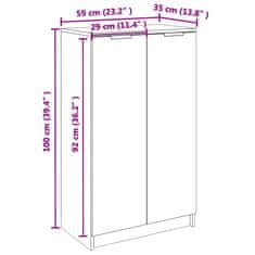 Vidaxl Omarica za čevlje črna 59x35x100 cm inženirski les