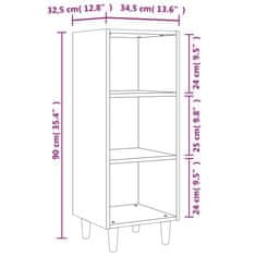 Vidaxl Komoda rjavi hrast 34,5x32,5x90 cm konstruiran les