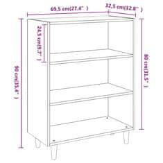 Vidaxl Komoda bela 69,5x32,5x90 cm konstruiran les