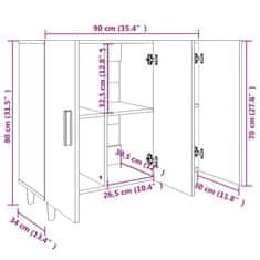 Vidaxl Komoda sonoma hrast 90x34x80 cm konstruiran les