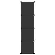 Vidaxl Kockasta omarica za shranjevanje z 9 kockami črn PP