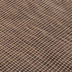 Vidaxl Zunanja preproga ploščato tkanje 160x230 cm rjava