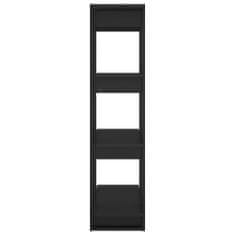 Vidaxl Knjižna omara/pregrada črna 80x30x123,5 cm