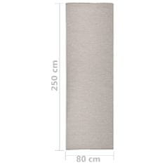 Vidaxl Zunanja preproga ploščato tkanje 80x250 cm taupe