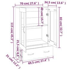 Vidaxl Visoka omarica sonoma hrast 70x31x115 cm inženirski les