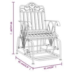 Vidaxl Gugalna klop 61 cm črno jeklo
