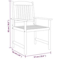 Vidaxl Vrtna jedilna garnitura 9-delna trden akacijev les siva