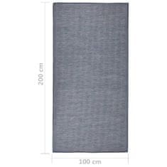 Vidaxl Zunanja preproga ploščato tkanje 100x200 cm modra