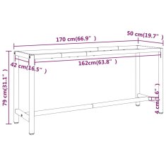 Vidaxl Okvir za delovno mizo mat črn in mat rdeč 170x50x79 cm kovinski