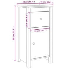 Vidaxl Komoda medeno rjava 40x35x80 cm trdna borovina