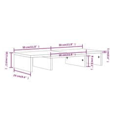 Vidaxl Stojalo za zaslon 60x24x10,5 cm trdna borovina