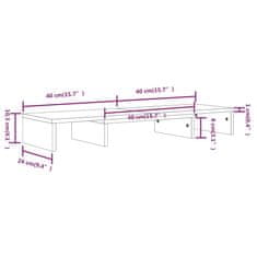 Vidaxl Stojalo za zaslon 80x24x10,5 cm trdna borovina