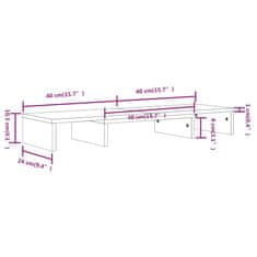 Vidaxl Stojalo za zaslon medeno rjavo 80x24x10,5 cm trdna borovina