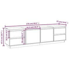 Vidaxl TV omarica črna 176x37x47,5 cm trdna borovina