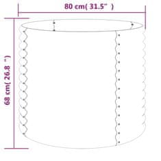 Vidaxl Visoka greda iz prašno premazanega jekla 80x80x68 cm zelena