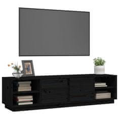 Vidaxl TV omarica črna 156x40x40 cm trdna borovina