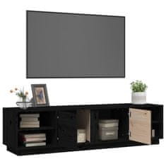 Vidaxl TV omarica črna 156x40x40 cm trdna borovina