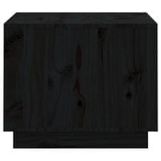 Vidaxl Klubska mizica črna 120x50x40,5 cm trdna borovina