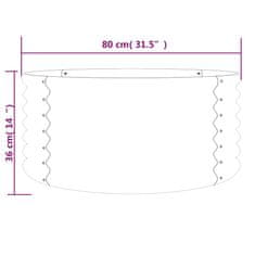 Vidaxl Visoka greda iz prašno premazanega jekla 80x80x36 cm zelena