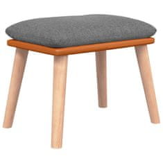 Vidaxl Gugalni stol s stolčkom svetlo sivo blago