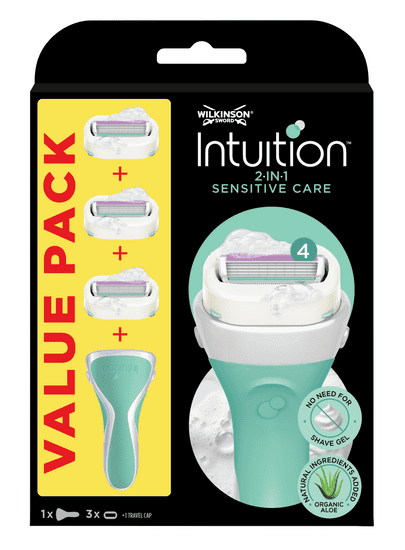 Wilkinson Sword Intuition Sensitive brivnik + 3 nadomestne glave