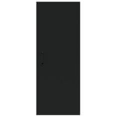 Vidaxl Viseča stenska omarica črna 34,5x34x90 cm inženirski les