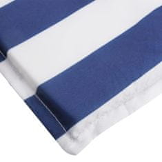 Greatstore Blazina za ležalnik modro bele črte 180x60x3 cm oxford tkanina