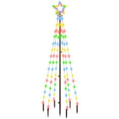 Vidaxl Božično drevo s konico 108 barvnih LED diod 180 cm