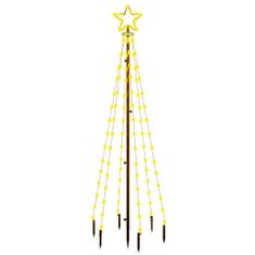 Vidaxl Božično drevo s konico 108 toplo belih LED diod 180 cm