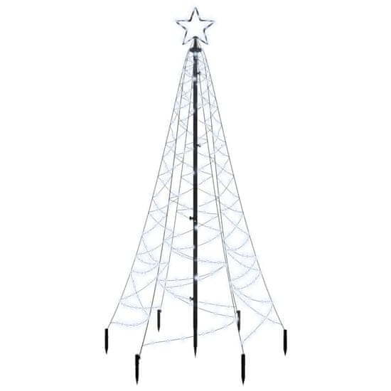 Vidaxl Božično drevo s konico hladno belo 200 LED 180 cm