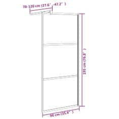 Vidaxl Pregrada za tuš 90x195 cm delno motno ESG steklo črna