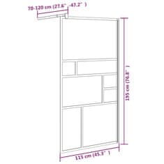 Vidaxl Pregrada za tuš 115x195 cm ESG steklo bela