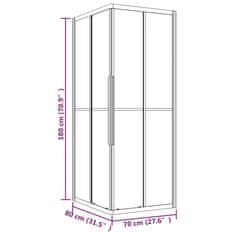 Vidaxl Tuš kabina mlečno steklo ESG 80x70x180 cm črna