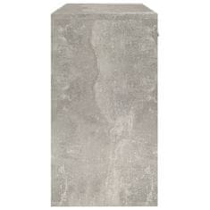 Vidaxl Pisalna miza s predalom in omarico betonsko siva 100x40x73 cm