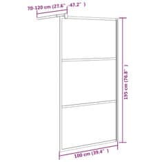 Vidaxl Pregrada za tuš 100x195 cm motno ESG steklo črna