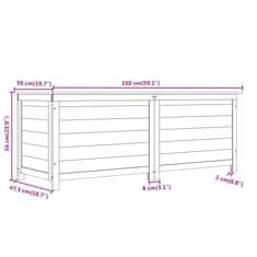 Vidaxl Zunanja škatla za blazine rjava 150x50x56 cm trden les jelke