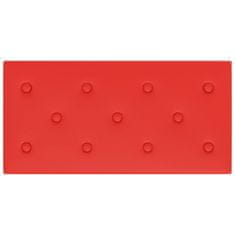 Vidaxl Stenski paneli 12 kosov rdeči 60x30 cm umetno usnje 2,16 m²