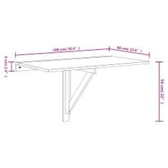 Vidaxl Zložljiva stenska miza visok sijaj bela 100x60x56 cm inžen. les