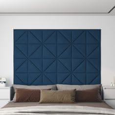 Vidaxl Stenski paneli 12 kosov modri 30x30 cm žamet 0,54 m²